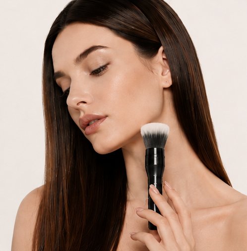 A model shaping the jawline